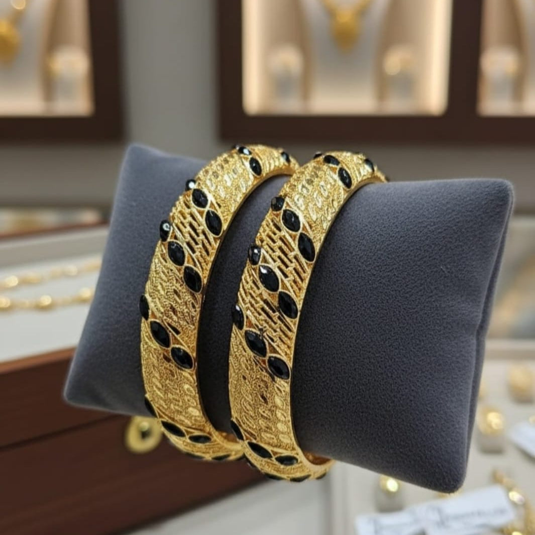 Exquisite Gold Plated Bangle Pair  Classic Elegance