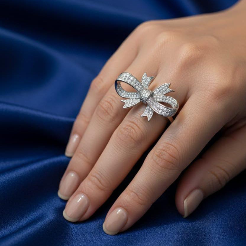 White Gold Zirconia Type Ring